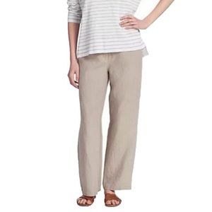 Eileen fisher 2X straight leg 100% linen pants tan taupe plus size 0732 relaxed